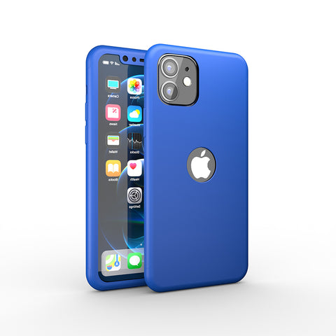 Apple iPhone 11 360 Blaue Hülle mit Schutzglas