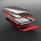 Apple iPhone 11 360 Rote Hülle mit Schutzglas