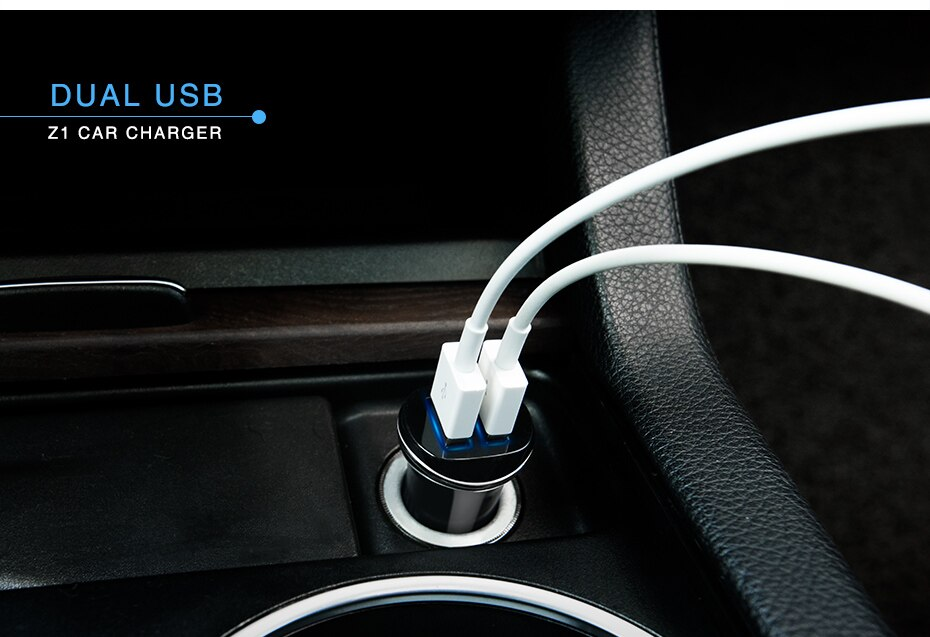 Ladeadapter fürs Auto mit Display und 2 USB Ausgängen
