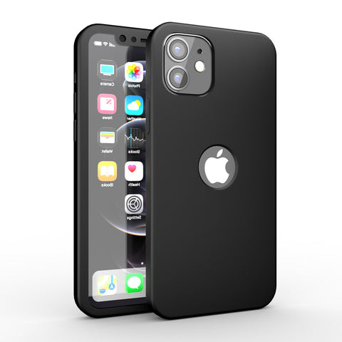 Apple iPhone 12 Mini 360 Grad Schutz Schwarze Hülle