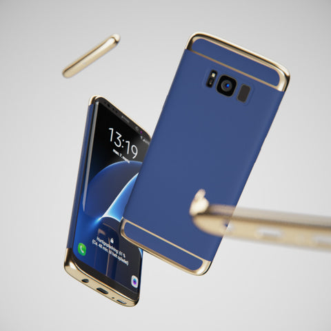 Galaxy S8 Plus Schwarz Hülle mit silbernen Bügeln