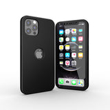 Apple iPhone 12 Pro 360 Grad Schutz Schwarze Hülle